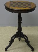 A 19th century carved oak tripod games t