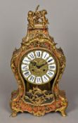 A boulle mantel clock The glazed front