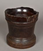 A large English lignum vitae mortar, pos