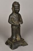 A Chinese cast bronze figure Modelled s