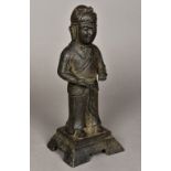 A Chinese cast bronze figure Modelled s