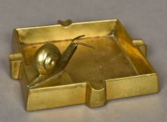 An early 20th century bronze ashtray