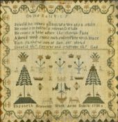 An 18th century needlework sampler Typi