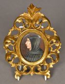 A 19th century miniature portrait of the