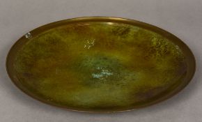 A Danish patinated bronze dish Of bande