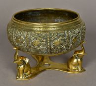 An Eastern bronze bowl on stand The mai