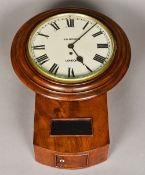 A Victorian mahogany drop-dial wall cloc