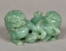 A Chinese celadon coloured jade carving
