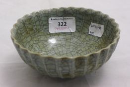 A crackle glaze celadon bowl