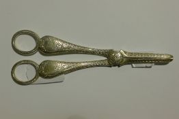 A pair of silver grape scissors