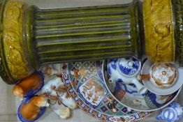 A box of decorative ceramics