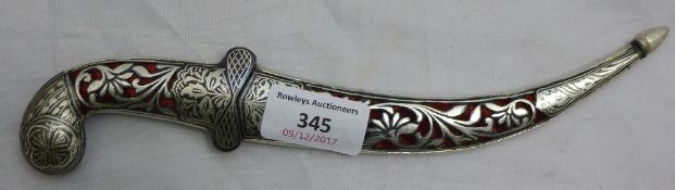 A silver inlaid dagger