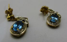 A pair of 9 ct gold,