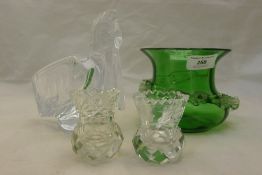 A green glass vase,