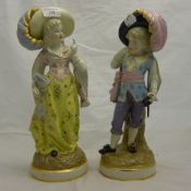 A pair of Meissen style figures