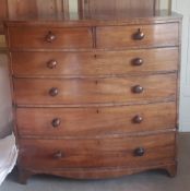 A 19th century mahogany bow front chest of drawers