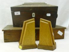 A Victorian rosewood tea caddy, etc.