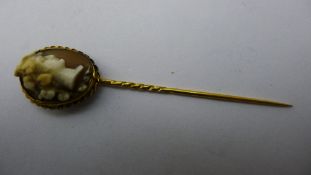 An unmarked cameo stick pin