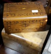 Two Victorian inlaid walnut boxes