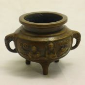 A small Chinese bronze censor