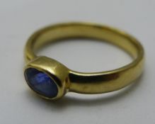 A 9 ct gold and sapphire ring