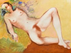 GERARD DUREAUX (1940-2014) French (AR) Claudine Attandant Les Elfes Sanguine and pastels Signed 62