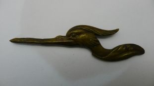 A letter clip in the form of a bird