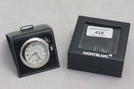 A boxed Montblanc travel clock