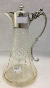 An Edwardian EPNS and cut glass claret jug