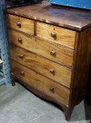 A 19th century mahogany two over three chest of drawers