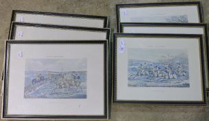 A set of six hunting prints