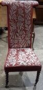 A Victorian beadwork upholstered prie-dieu chair