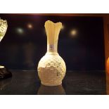 A Belleek sperrin vase with shamrock design