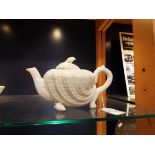 A Belleek 'Neptune' shaped teapot c1891 with second black mark