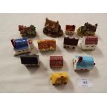 A selection of vintage miniature houses to include Wade,