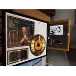A framed limited edition 24kt gold plated record of 'My Way' by Frank Sinatra in presentation frame