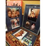 Three framed sets of signed pictures comprising Cameron Diaz in 'Charlie's Angels', Pamela Anderson,