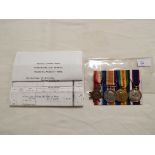 A 1914-15 WWI star trio and Long Service & Good Conduct medal awarded to Royal Marine Light