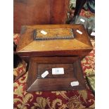 Two mahogany sarcophagus shaped tea caddies