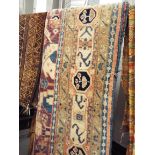 An Asian wool rug,