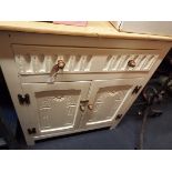 A painted oak sideboard with frieze drawer with cupboard under