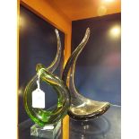 Two art glass ornamental sculptures
