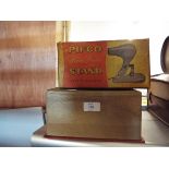 A vintage Pifco hairdryer and stand both boxed together with an early Kenwood knife sharpener