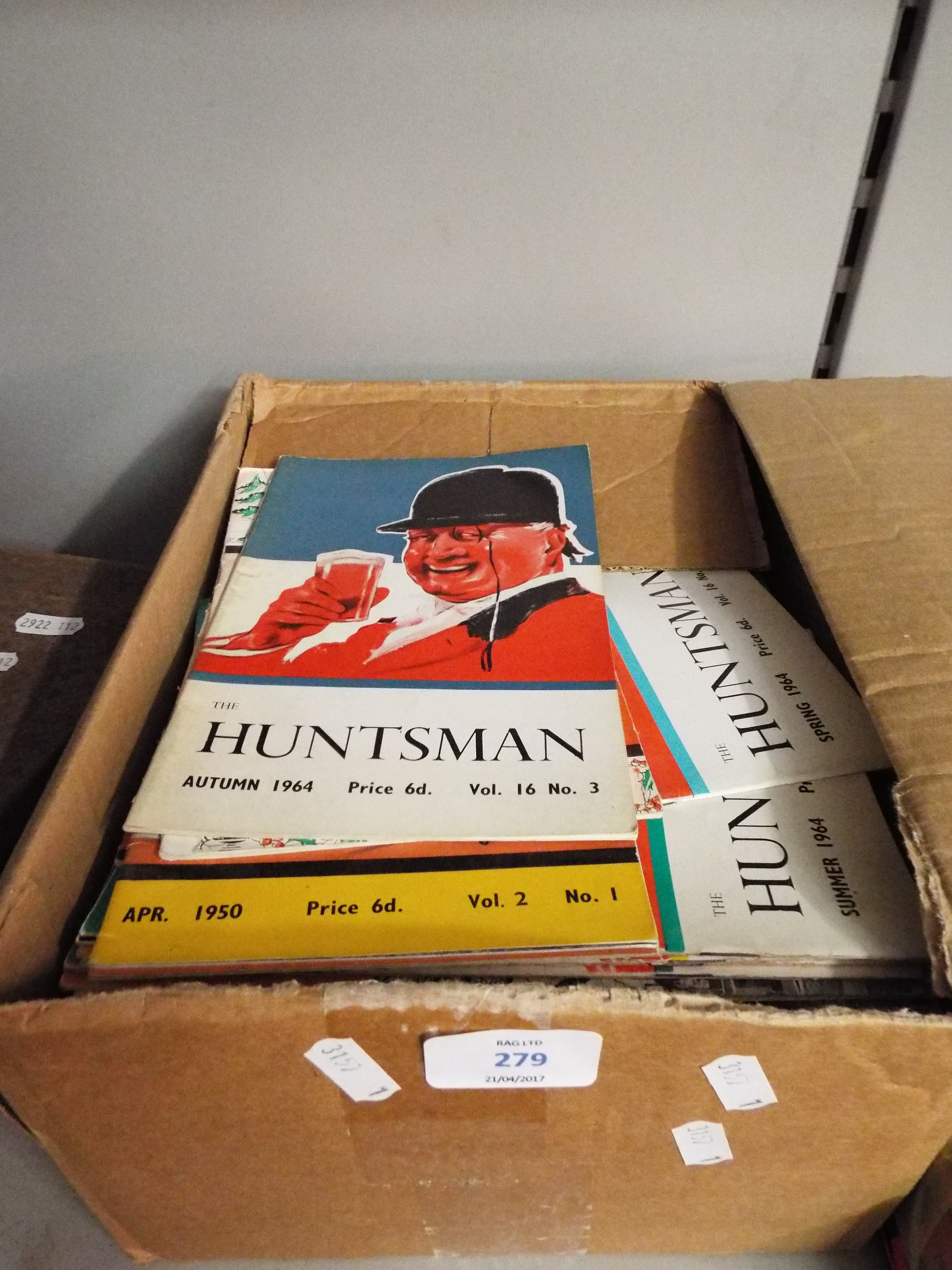 A collection of 'The Huntsman' magazines dating from Christmas 1949 to 1995
