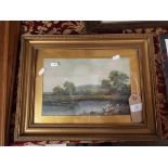 A 20thC oil on card landscape scene,