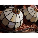 Two glass 'Tiffany' style lamp shades