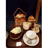 A selection of ceramics to include a cottage ware teapot and biscuit barrel;