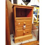 A pine two drawer bedside