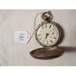 A 20thC continental silver full hunter pocket watch,