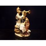 A Lladro Norman Rockwell Series 'Practice Makes Perfect' figurine of a boy playing his trumpet,